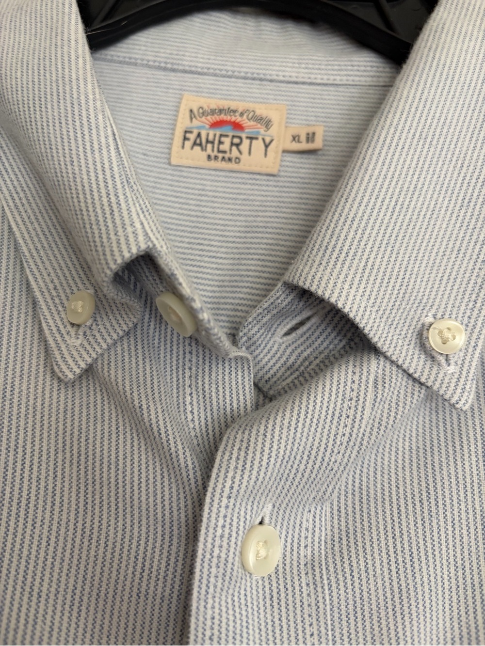 Faherty Men's Light Blue Pinstripe Button-Down Shirt